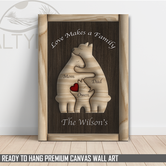 Love Makes a Family - Personalized Canvas Wall Art