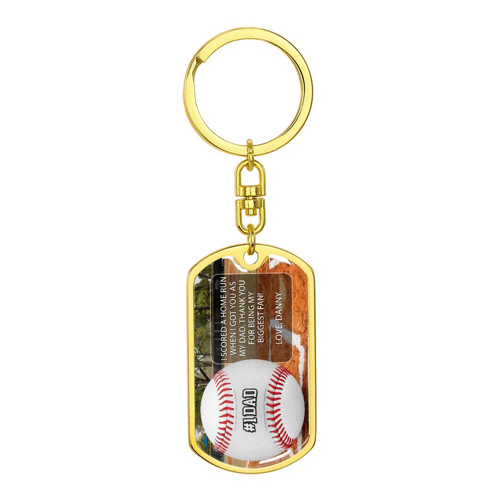 #1 Baseball Dad Custom Premium Keychain