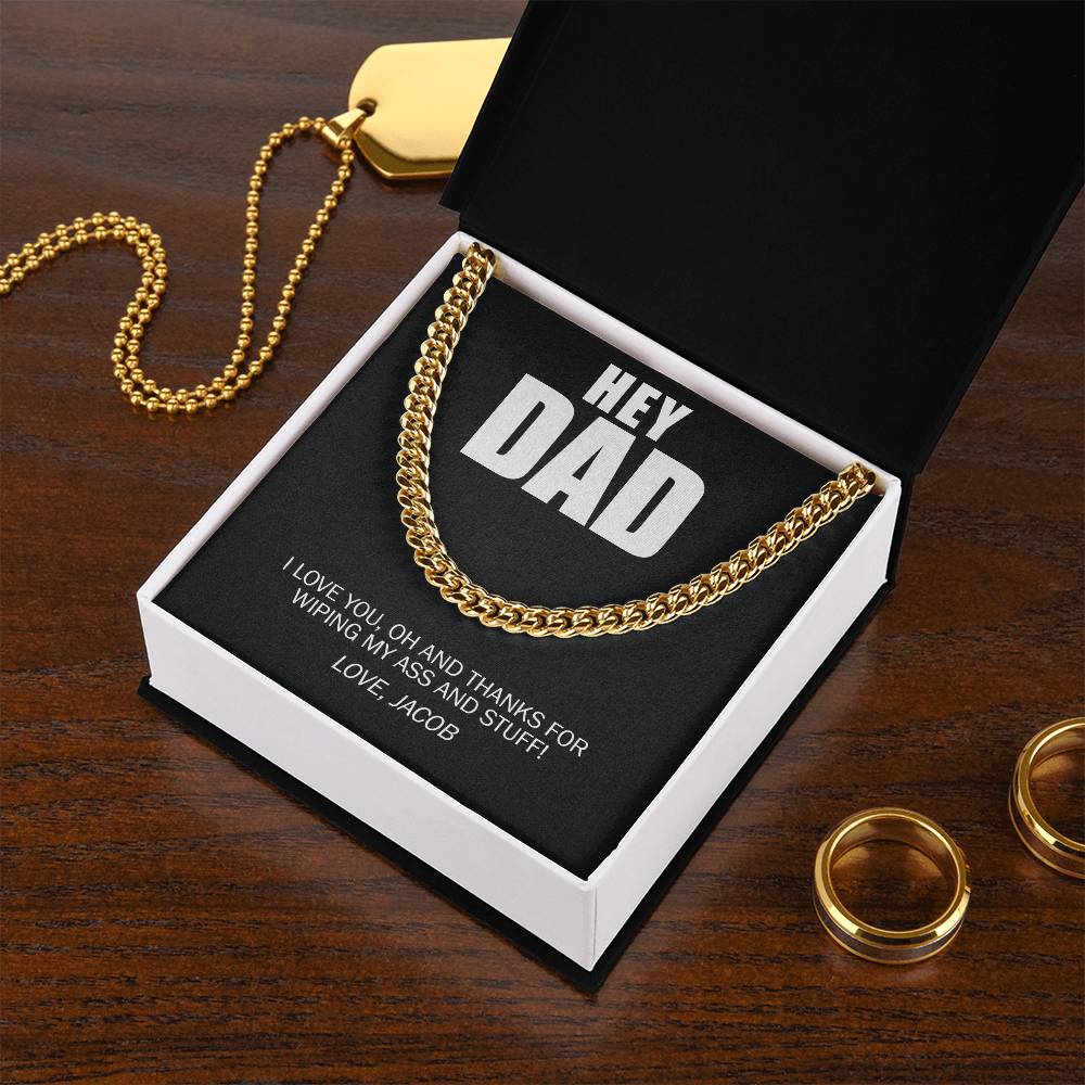 Funny, Hey Dad Thanks Wiping And Stuff Custom Premium Necklace