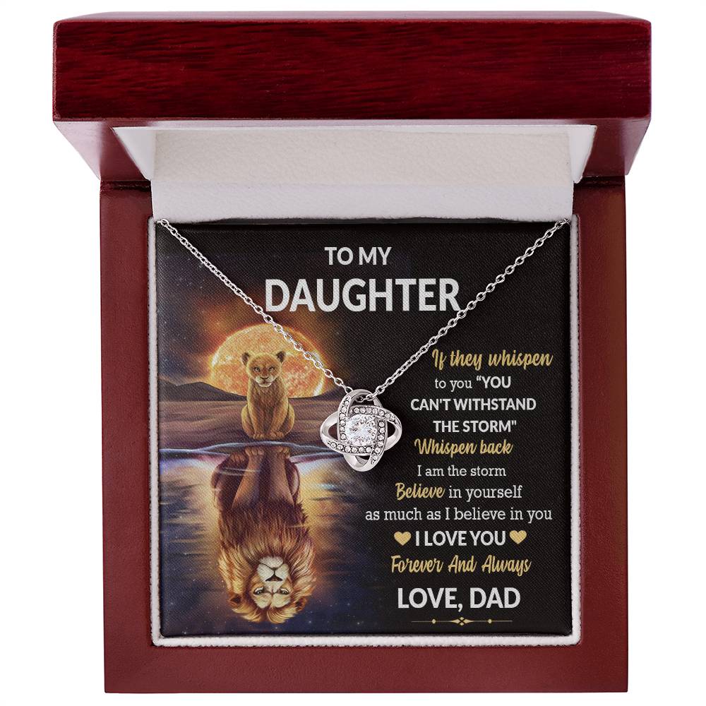 To My Daughter Believe In Yourself Knot Necklace