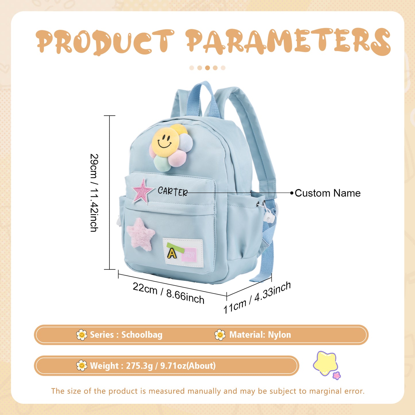 Custom Name School Bag