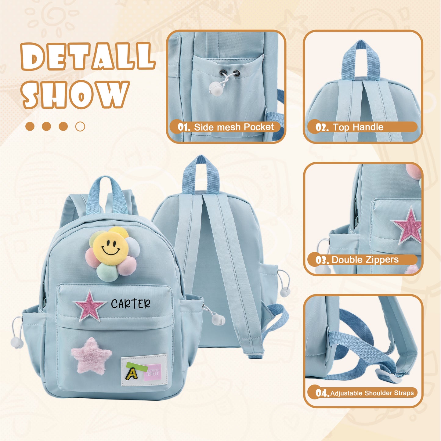 Custom Name School Bag