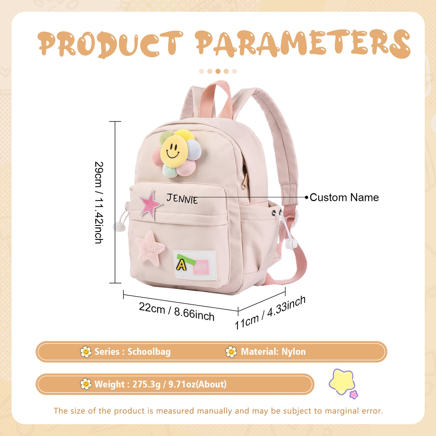 Custom Name School Bag