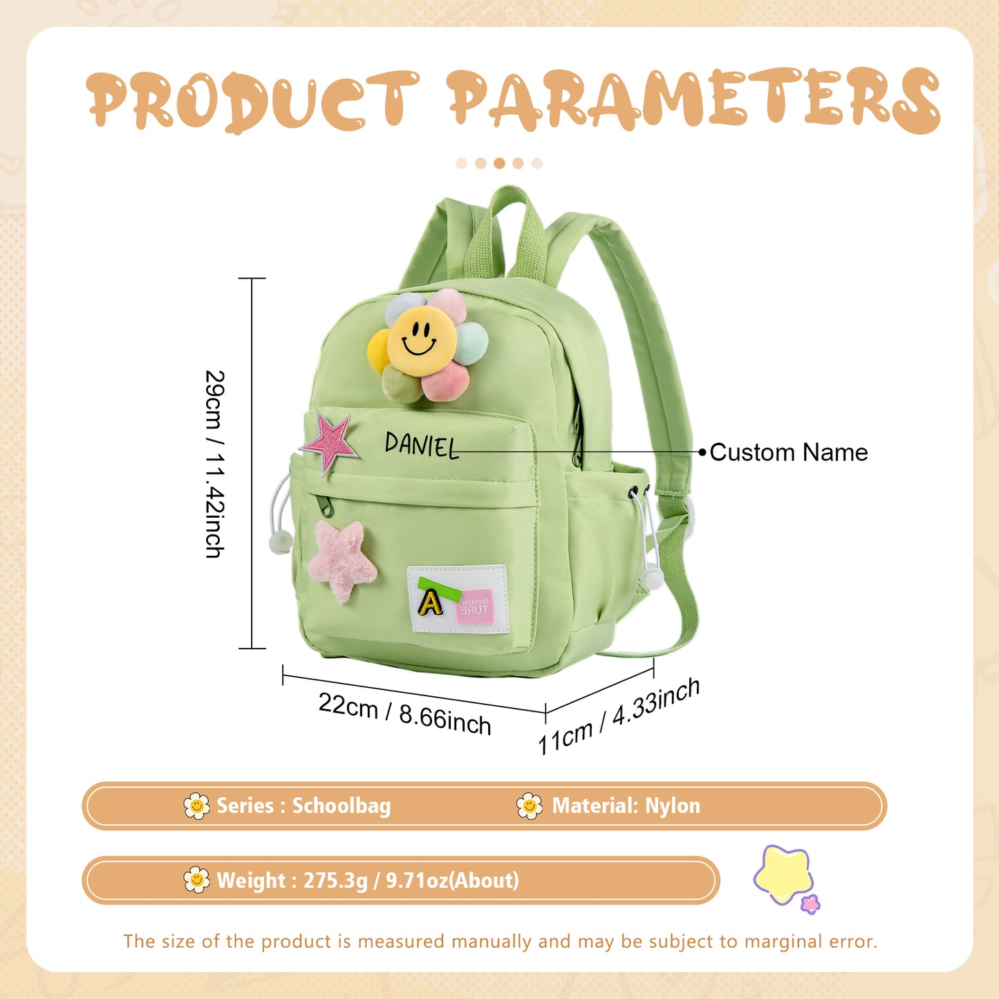 Custom Name School Bag