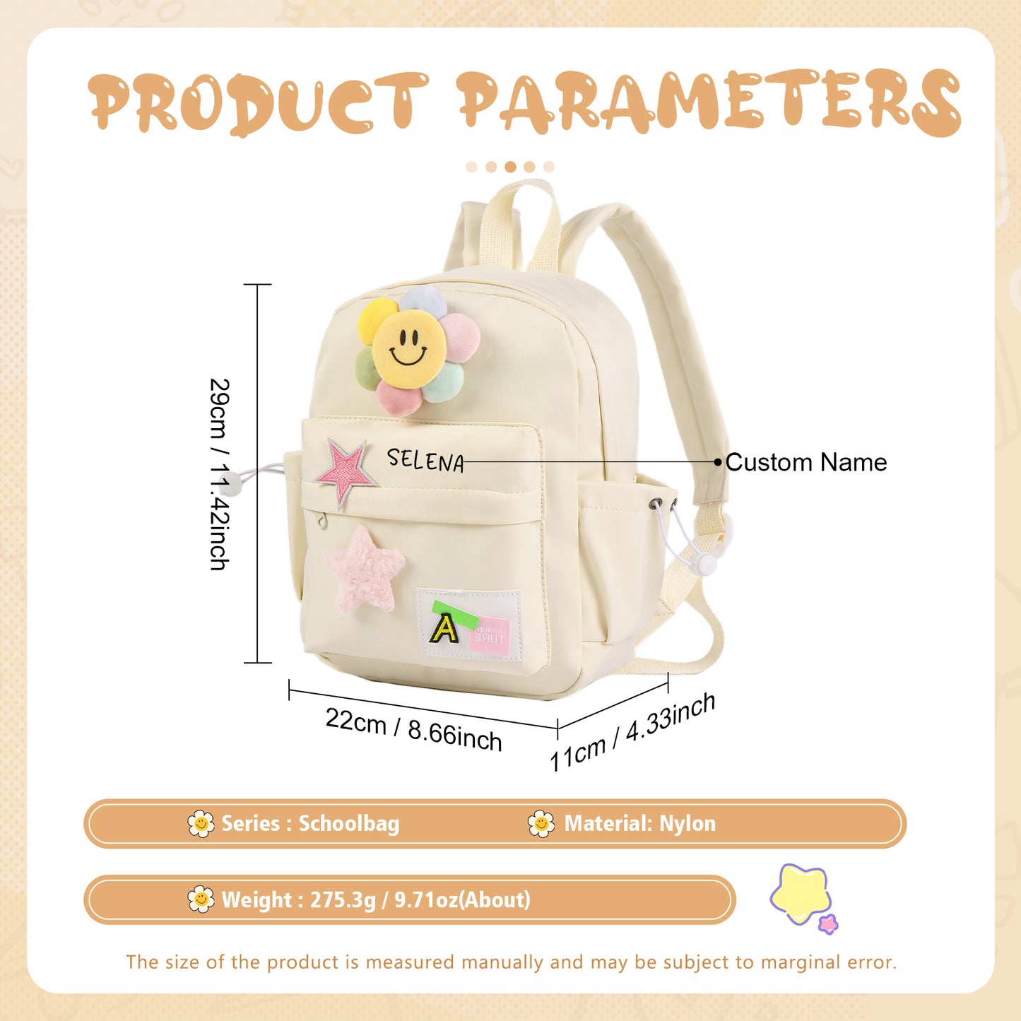 Custom Name School Bag