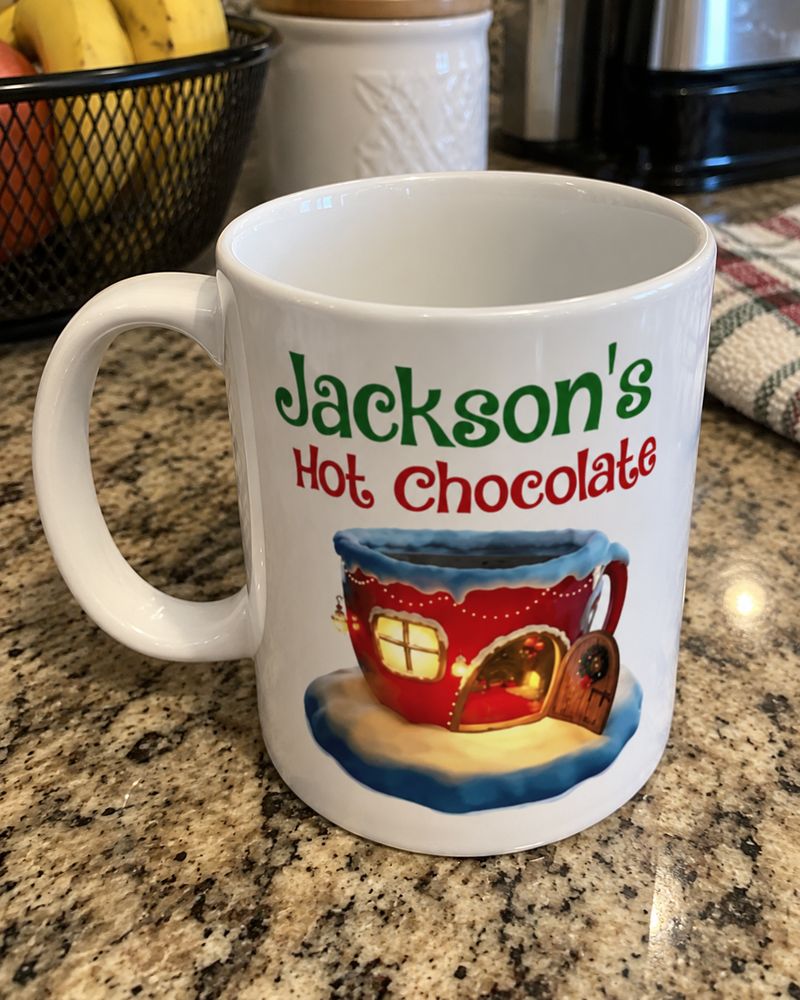 Jackson's personalized Hot Chocolate mug