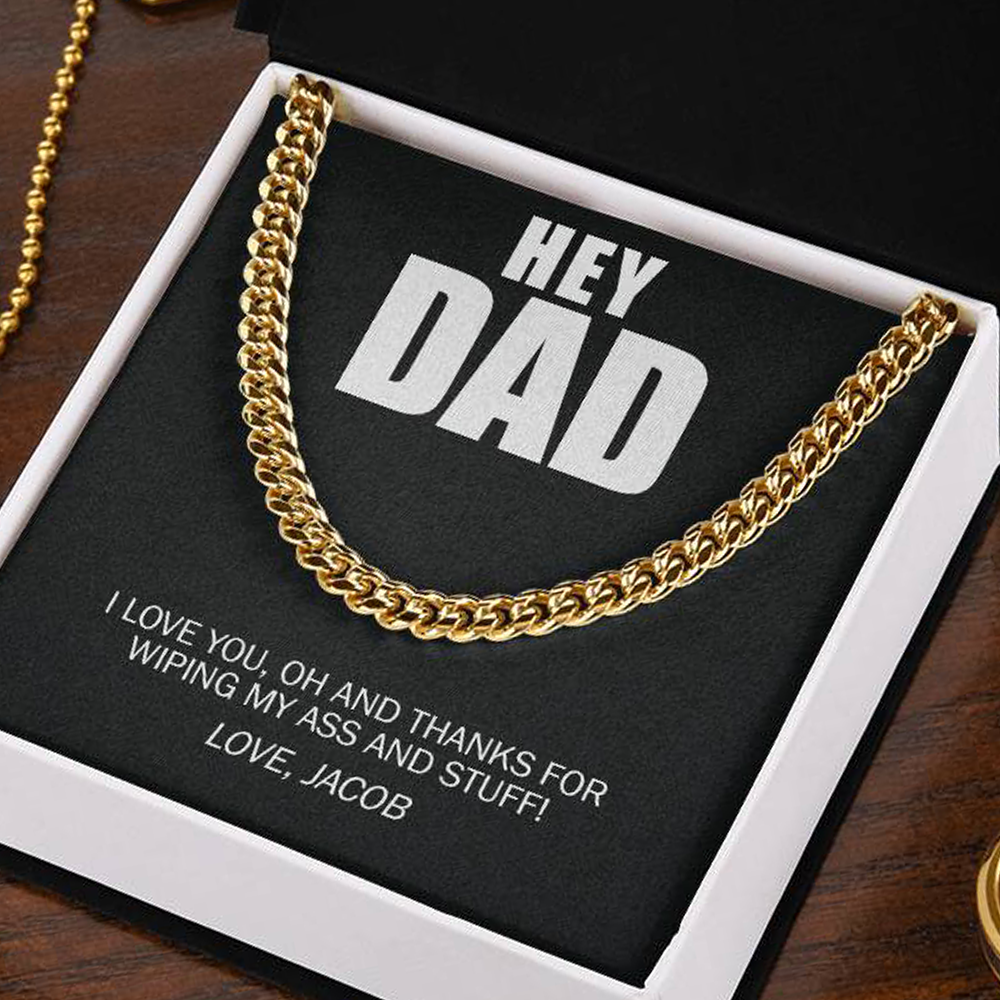 Funny, Hey Dad Thanks Wiping And Stuff Custom Premium Necklace
