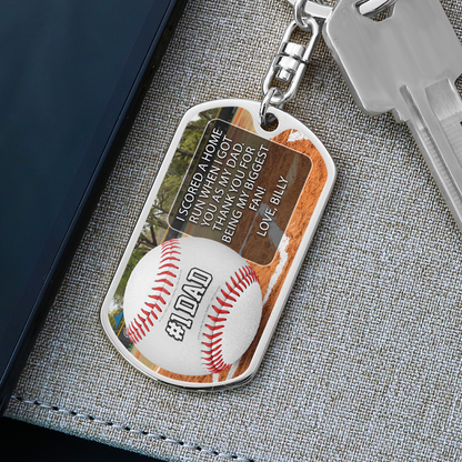 #1 Baseball Dad Custom Premium Keychain