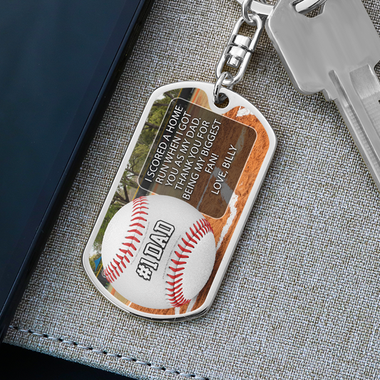 #1 Baseball Dad Custom Premium Keychain