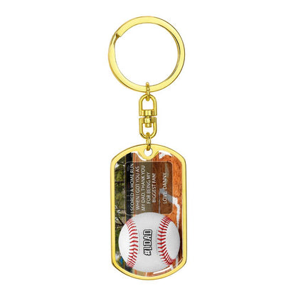 #1 Baseball Dad Custom Premium Keychain