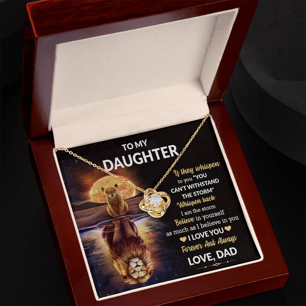 To My Daughter Believe In Yourself Knot Necklace