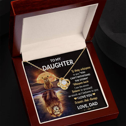 To My Daughter Believe In Yourself Knot Necklace