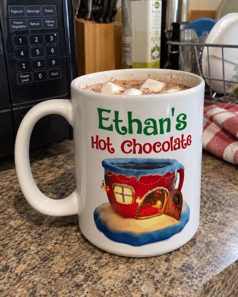 Ethan's personalized Hot Chocolate mug