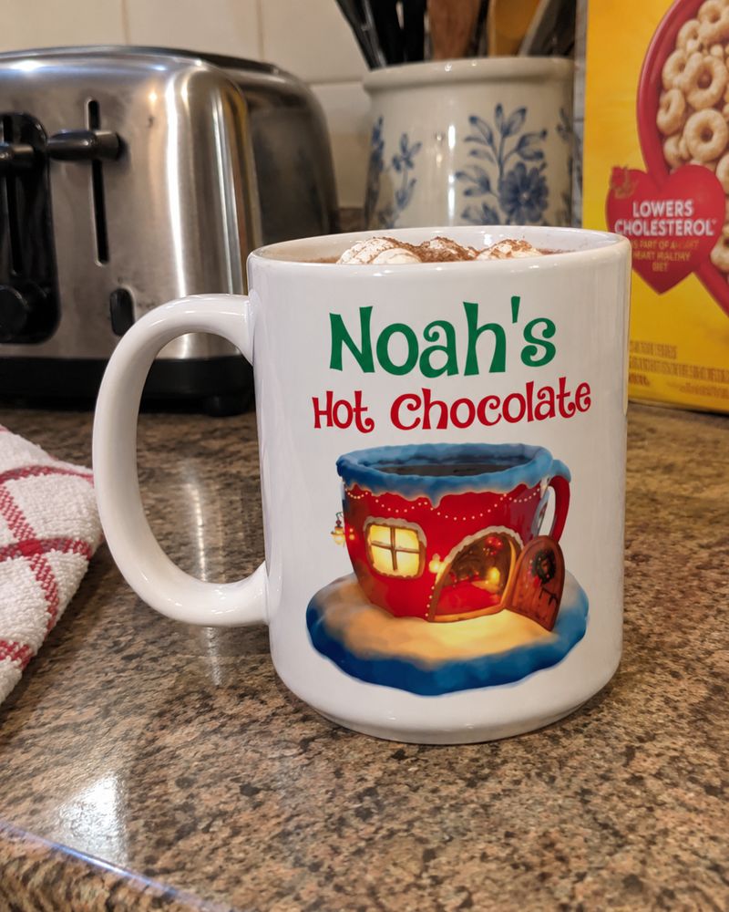 Noah's personalized Hot Chocolate mug